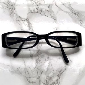Classic Chanel rectangular black frames